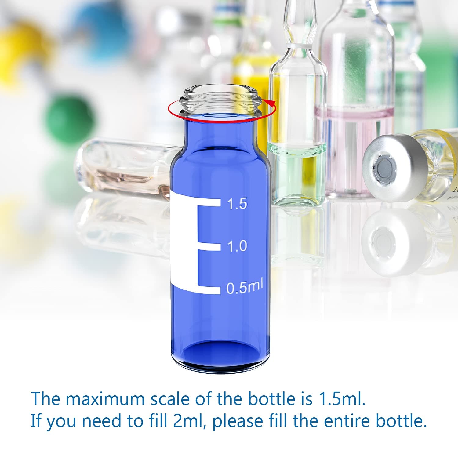 Graphic Customization 5.0 Borosilicate Glass HPLC Vials & Caps with screw caps supplier